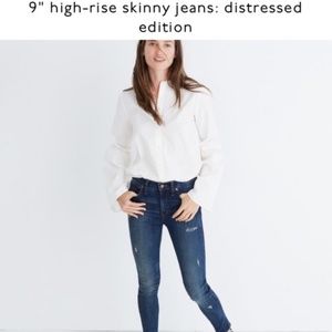 9 highrise skinny jeans distressed edition